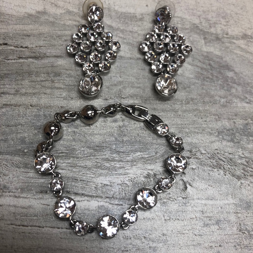 LIKE NEW Givenchy Rhinestone Bracelet & Earrings